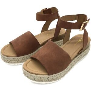 Brown platform espadrilles, size 7